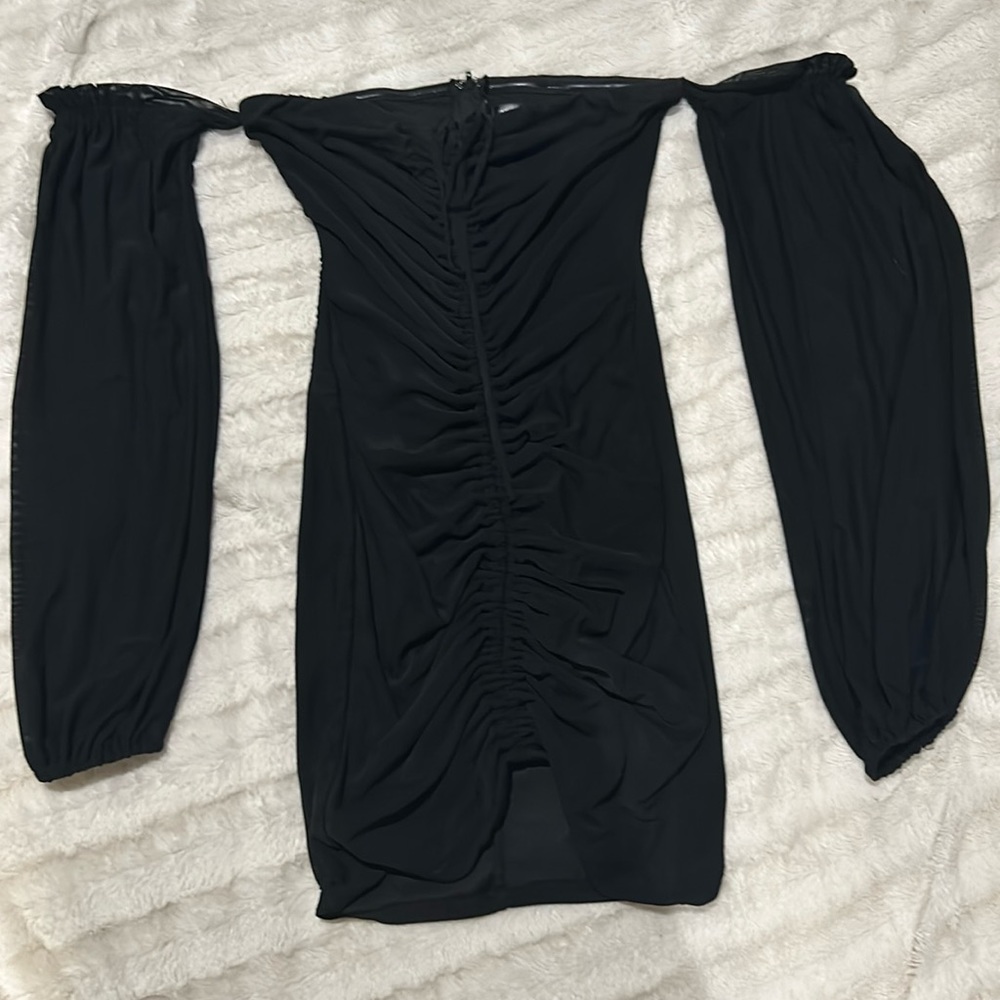 Tight off the shoulder black dress